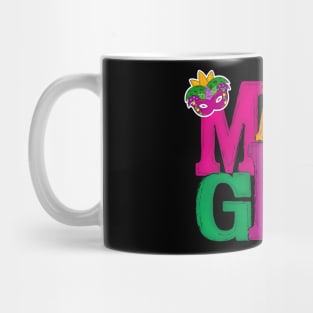 Mardi Gras Mask Masquerade Green Yellow Orange Mug